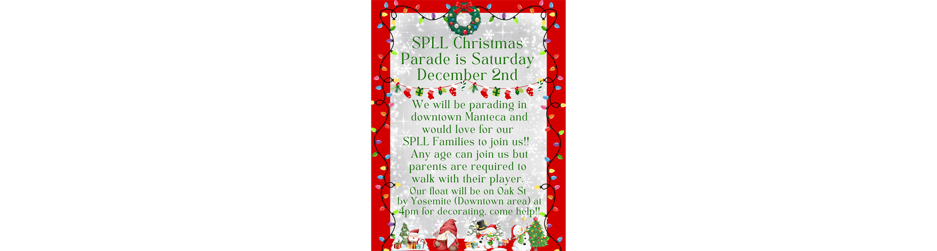 SPLL is in the Christmas Parade Dec 2!